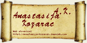 Anastasija Kozarac vizit kartica